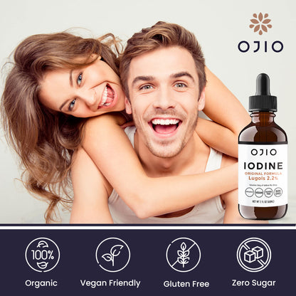 Lugols Iodine Solution 2% – 2 fl oz (Pack of 1) | High Potency Liquid Drops for Thyroid Health & Energy