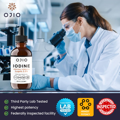Lugols Iodine Solution 2% – 2 fl oz (Pack of 1) | High Potency Liquid Drops for Thyroid Health & Energy