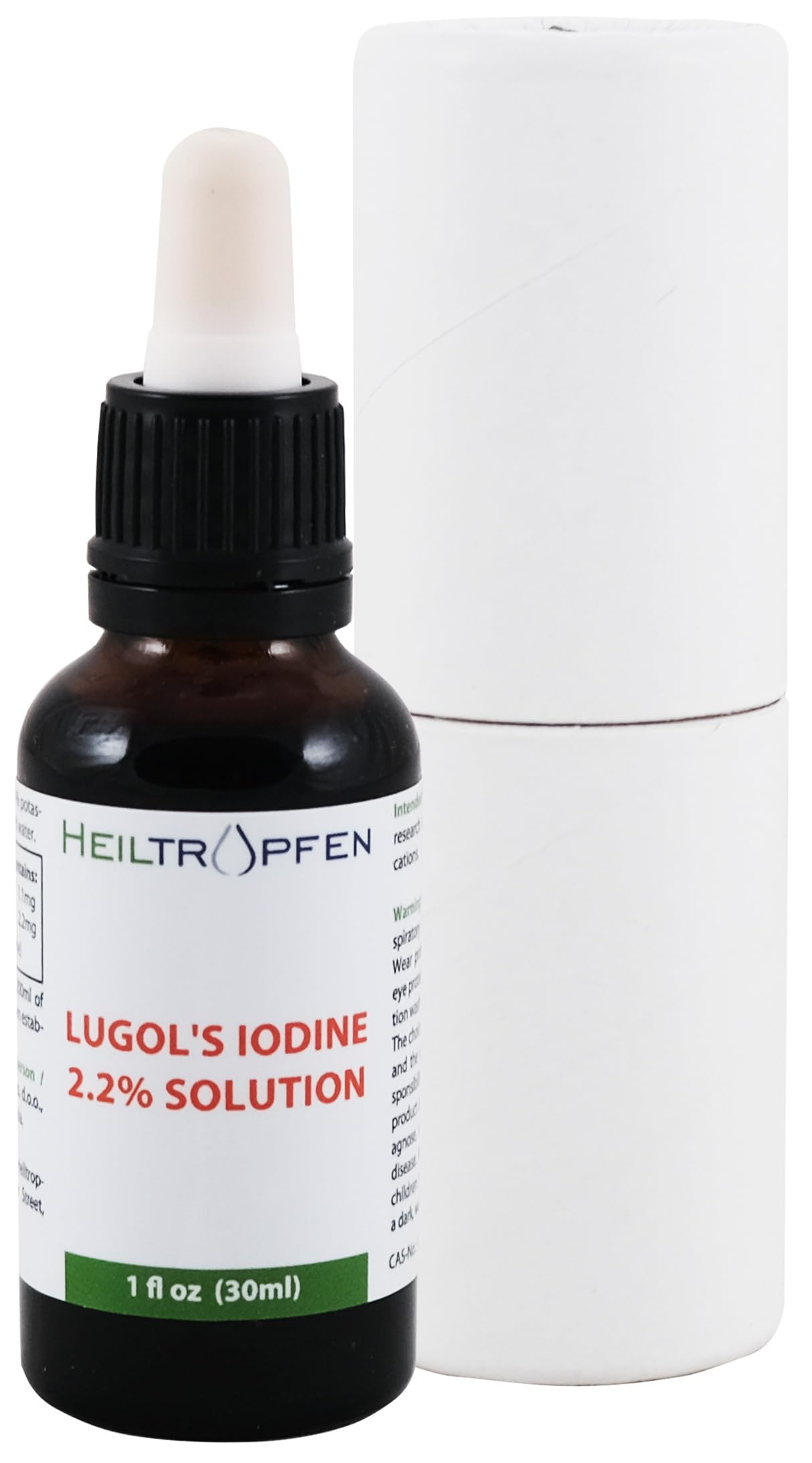 2.2% Lugol's Iodine Solution – 1 Fl Oz (30 ml) – Pharmaceutical Grade, Third-Party Tested | Heiltropfen®