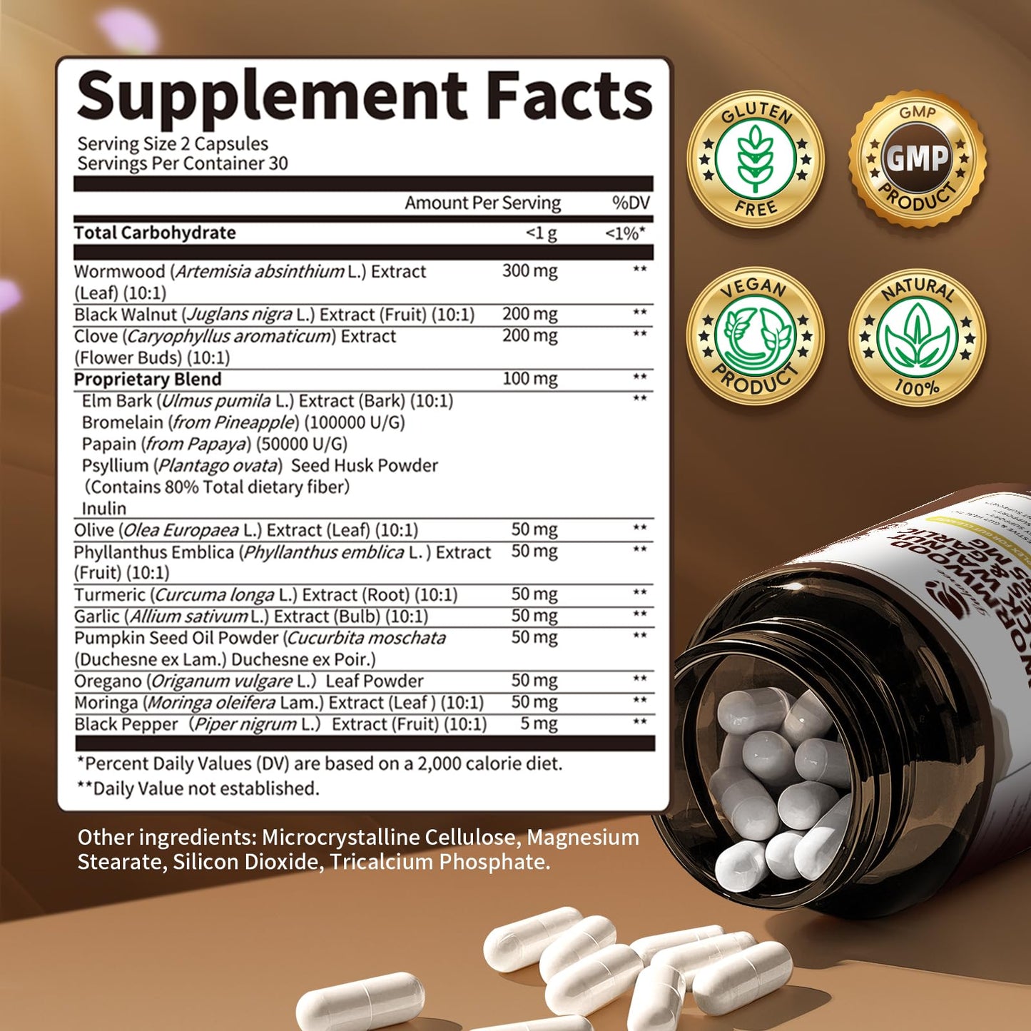 Lukaree 16-in-1 Wormwood & Black Walnut Capsules | Liposomal 98% Absorption