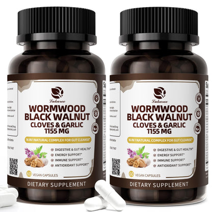 Lukaree 16-in-1 Wormwood Detox Capsule | Liposomal 98% Absorption | Vegan 1155mg