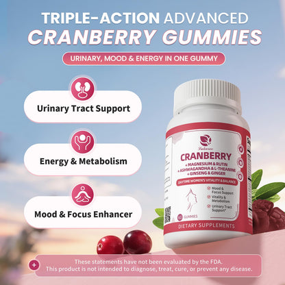 Lukaree Cranberry Gummies for Women - 2 Pack | Urinary Tract & Vitality