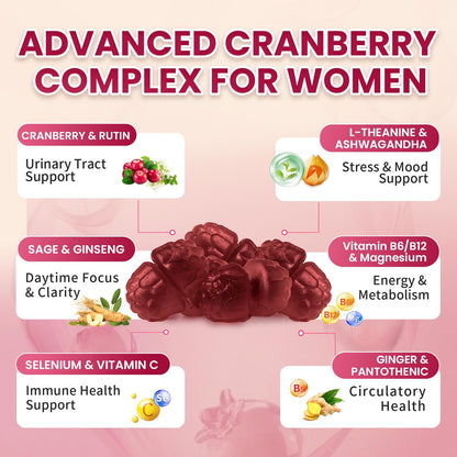 Lukaree Cranberry Gummies for Women - 2 Pack | Urinary Tract & Vitality