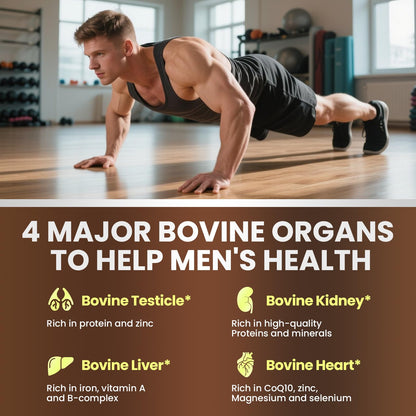 Lukaree Beef Organ Supplement for Men – 14-in-1 (Liver, Kidney, Heart)