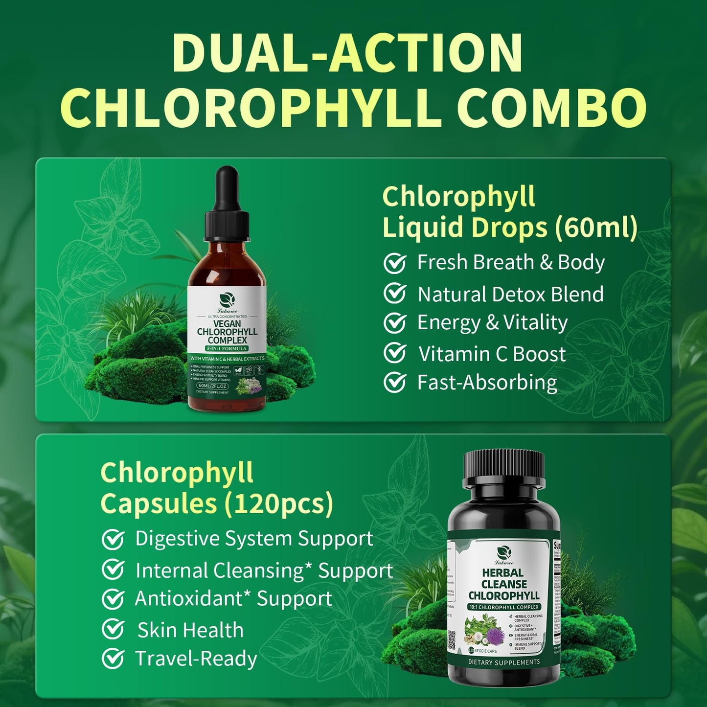 Lukaree Chlorophyll Drops & Capsules – Dual Action Detox & Energy