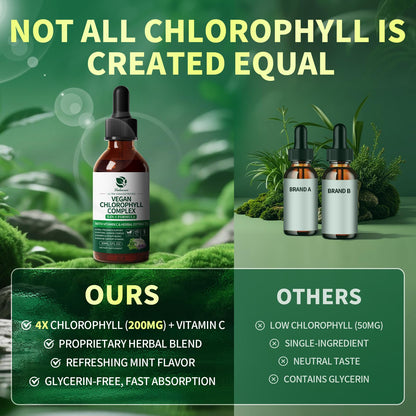 Lukaree Chlorophyll Liquid Drops 200mg - 4X Concentrated Mint Flavor