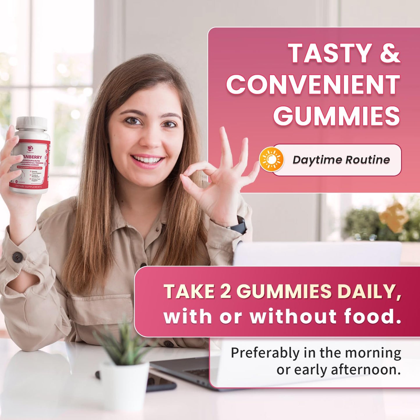 Lukaree Cranberry Gummies for Women – UTI Support, Mood & Energy