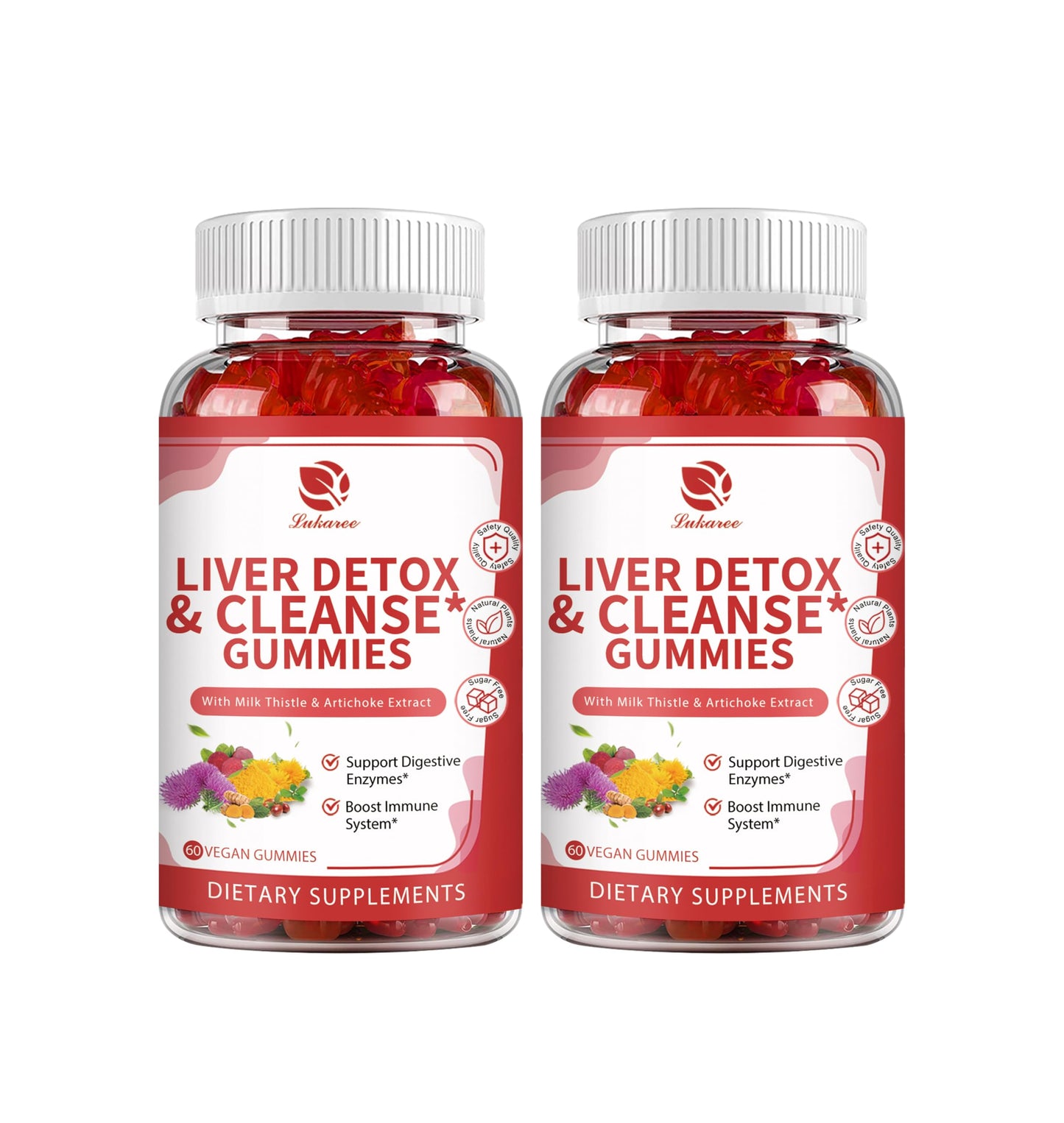 Lukaree Liver Cleanse Detox Gummies – Milk Thistle, Dandelion, Artichoke & Elderberry