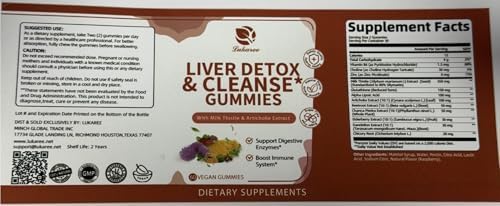 Lukaree Liver Cleanse Detox Gummies – Milk Thistle, Dandelion, Artichoke & Elderberry