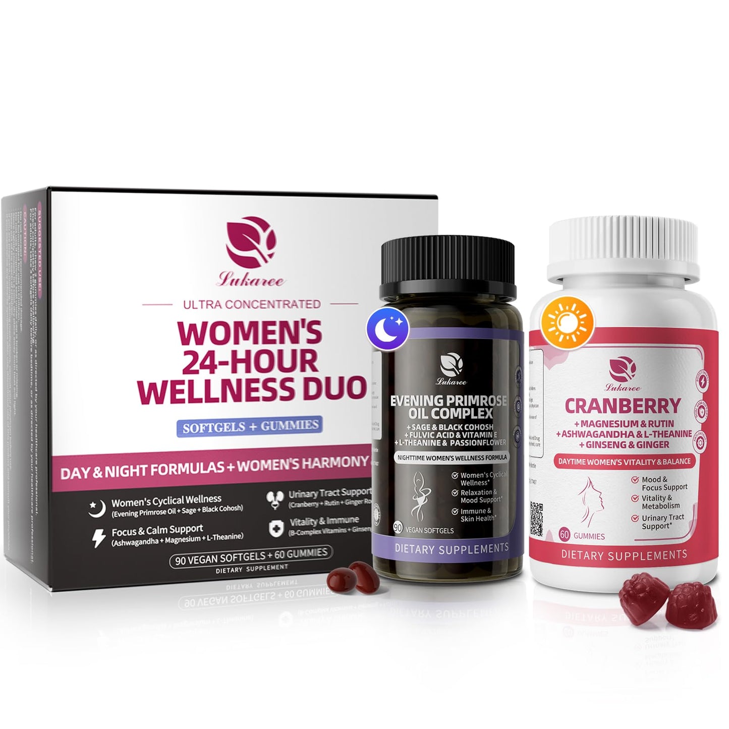 Lukaree Evening Primrose & Cranberry Wellness Duo – 30-Day Supply