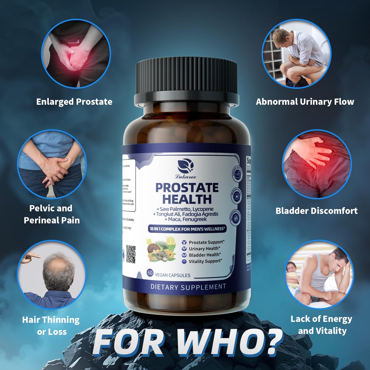 Lukaree Prostate Health 18-in-1 (2 Pack) – Saw Palmetto, Pumpkin Seed & Nettle