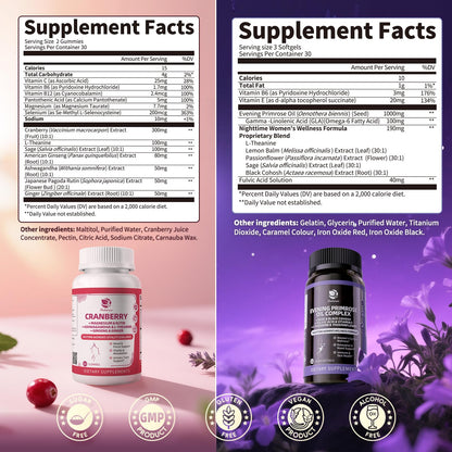 Lukaree Evening Primrose & Cranberry Wellness Duo – 30-Day Supply