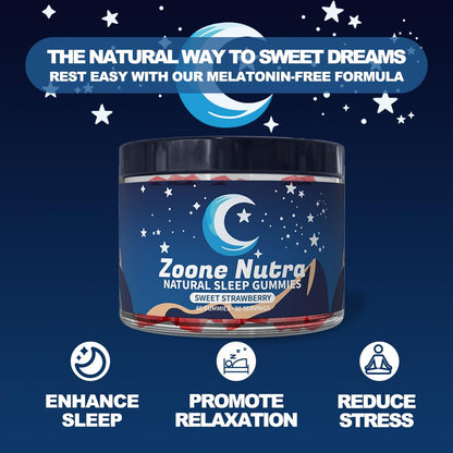 Zoone Nutra Lulla-Bites Sleep Gummies – Melatonin-Free Strawberry (60 Count)