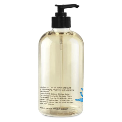 Lulu Coconut Massage Oil with Fractionated Coconut & Cocoa Butter | Hydrating Non-Greasy 16 oz