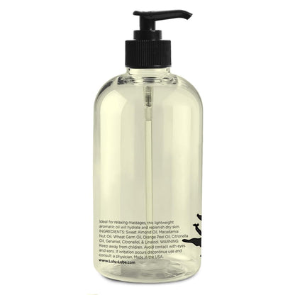 Lulu Geranium Massage Oil – Sweet Almond & Jojoba Oils 16 oz Pump