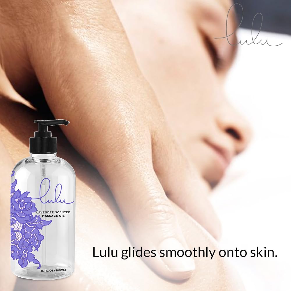 Lulu Lavender Massage Oil with Jojoba & Lavender – 16 oz