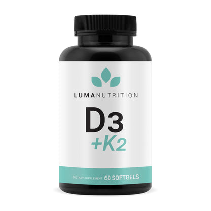Luma Nutrition D3 + K2 10000 IU – Bone & Heart Health (60 Softgels)