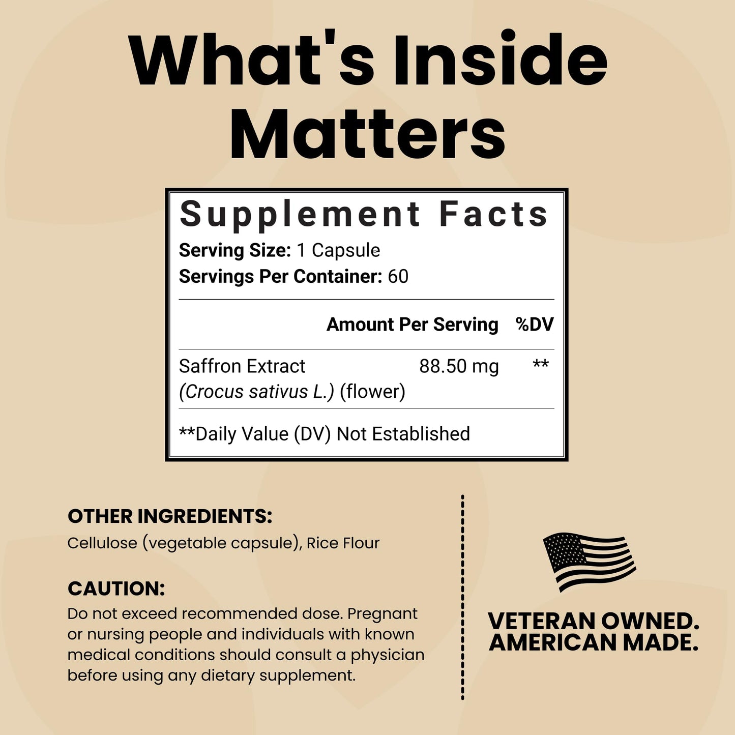 Luma Nutrition Saffron Extract Capsules – Mood & Eye Support – USA Made – 60 Capsules