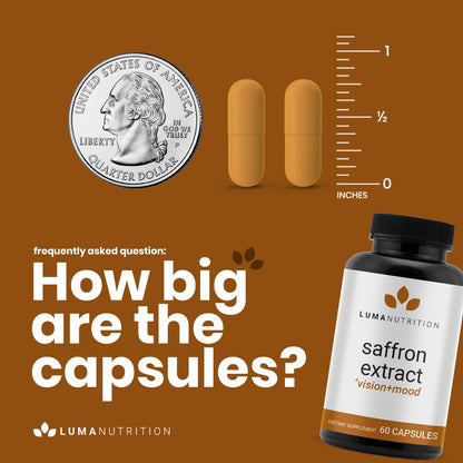 Luma Nutrition Saffron Extract Capsules – Mood & Eye Support – USA Made – 60 Capsules
