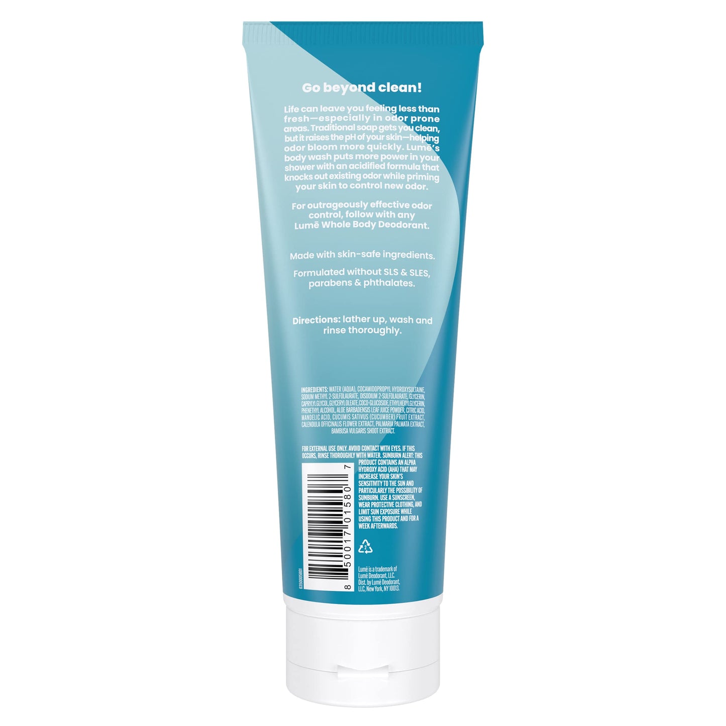 Lume Acidified Body Wash - 24 Hour Odor Control (Unscented) - 8.5 oz | OB/GYN Developed