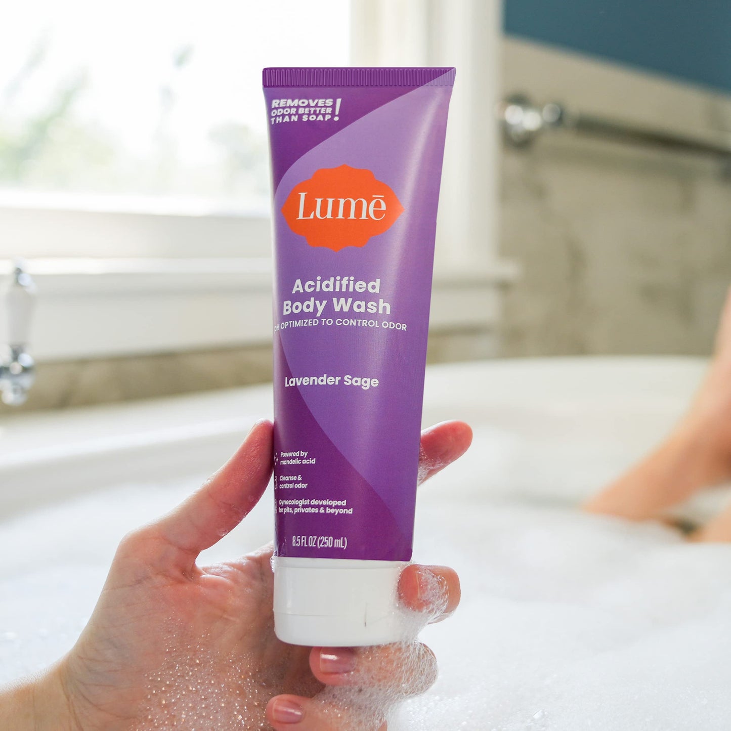 Lume Acidified Body Wash - 24-Hour Odor Control | Lavender Sage, SLS & Paraben Free