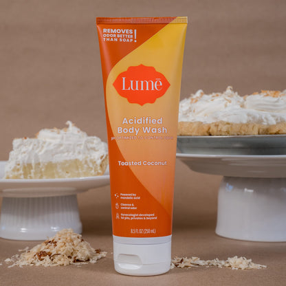 Lume Acidified Body Wash - 24 Hour Odor Control | Toasted Coconut, 8.5 oz