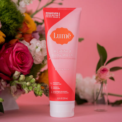 Lume Acidified Body Wash - 24 Hour Odor Control, Peony Rose, 8.5 oz