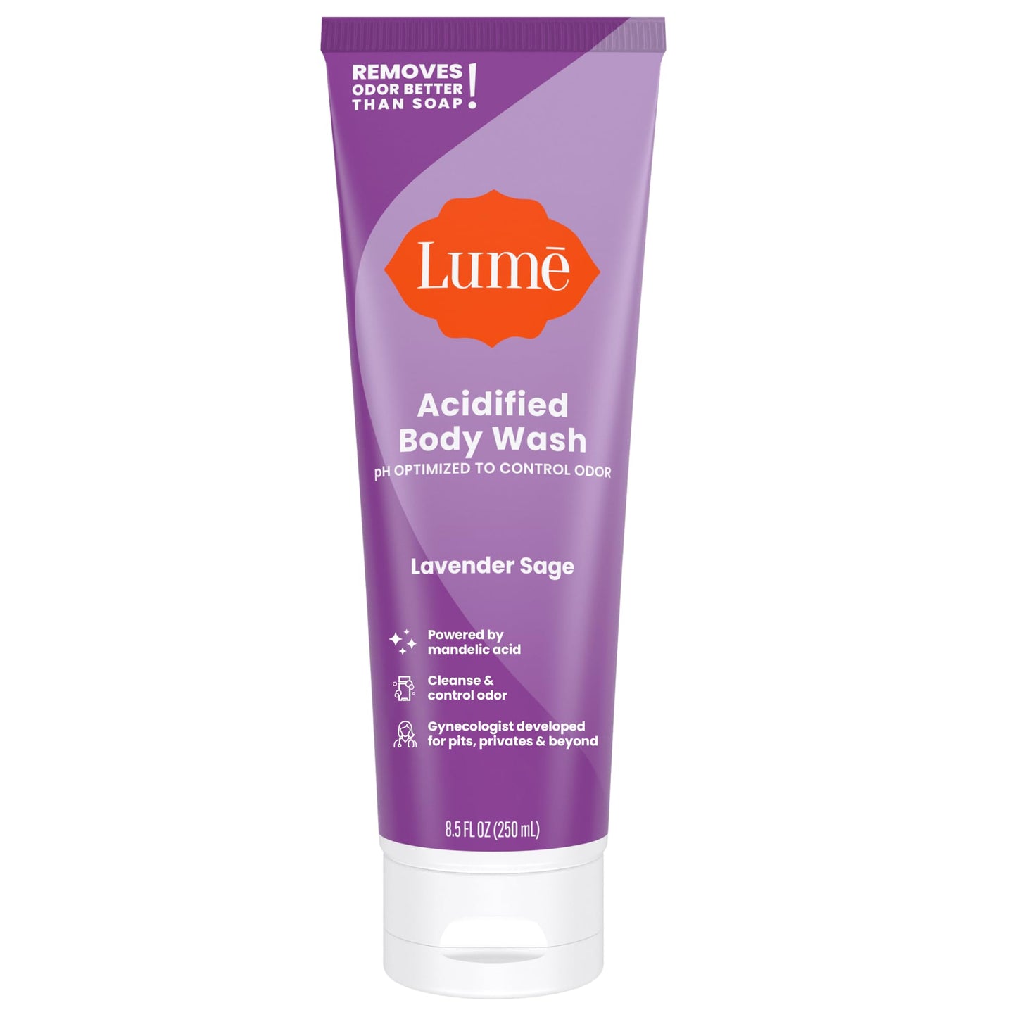 Lume Acidified Body Wash - 24-Hour Odor Control | Lavender Sage, SLS & Paraben Free