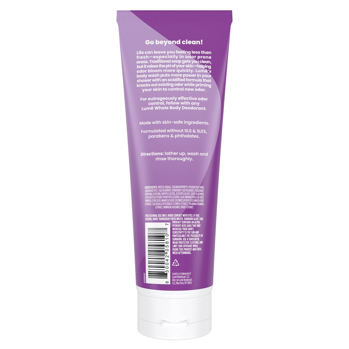Lume Acidified Body Wash - 24-Hour Odor Control | Lavender Sage, SLS & Paraben Free