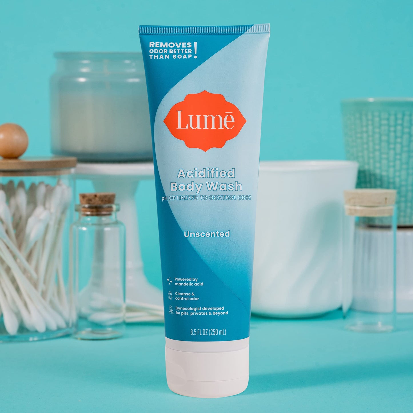 Lume Acidified Body Wash - 24 Hour Odor Control (Unscented) - 8.5 oz | OB/GYN Developed