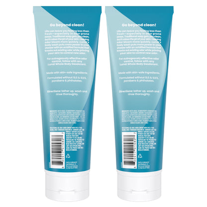 Lume Acidified Body Wash - 24 Hour Odor Control - Unscented, SLS/SLES and Paraben Free | 8.5 oz (Pack of 2)