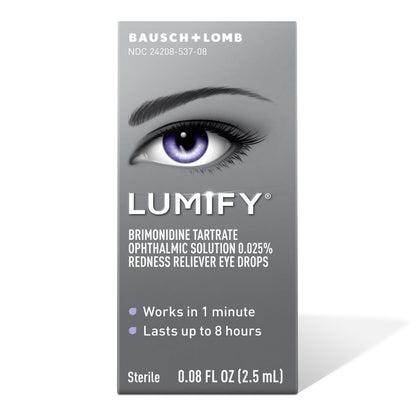 Lumify Redness Reliever Eye Drops 0.08 fl oz (2.5 mL) Pack of 6 | Bausch + Lomb