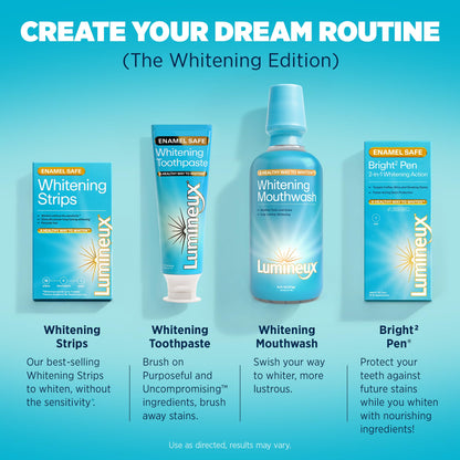 Lumineux Whitening Duo Set – Peroxide Free, Enamel Safe, 21 Treatments + 2 Fluoride-Free Toothpaste