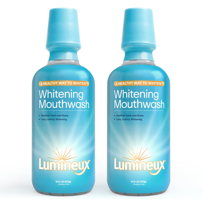 Lumineux Teeth Whitening Mouthwash – 16 oz (2 Pack) – Peroxide Free, No Alcohol, No Fluoride or SLS