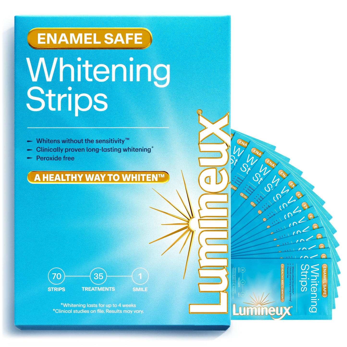 Lumineux Teeth Whitening Strips – 35 Treatments | Peroxide Free & Enamel Safe