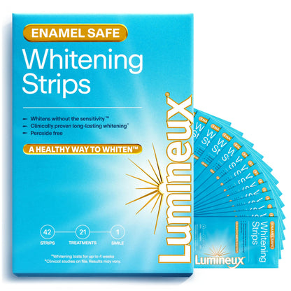 Lumineux Teeth Whitening Strips – 21 Treatments, Peroxide Free, Enamel Safe