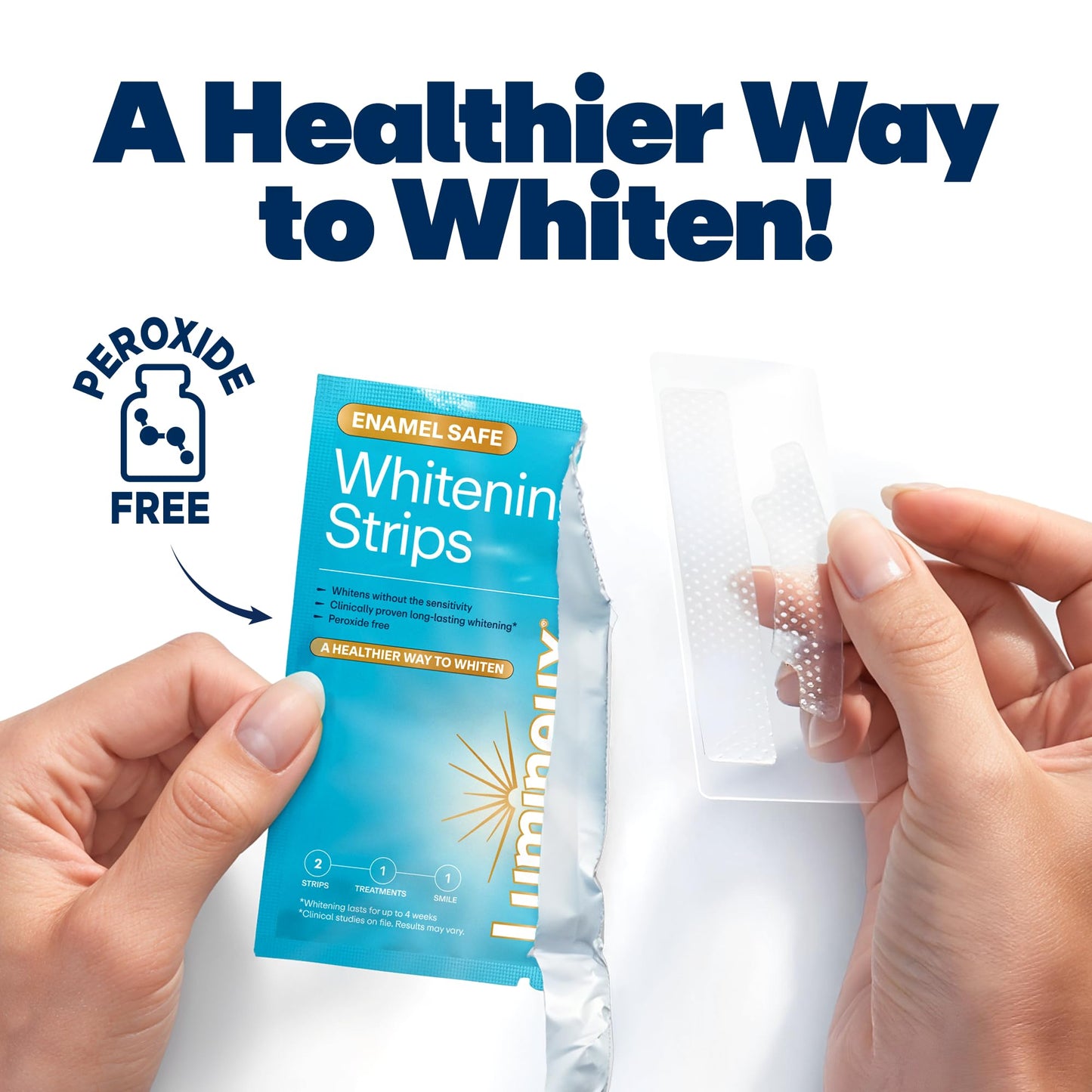 Lumineux Teeth Whitening Strips – 21 Treatments, Peroxide Free, Enamel Safe