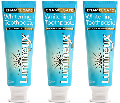 Lumineux Teeth Whitening Toothpaste 3 Pack – Peroxide Free, Enamel Safe, Fluoride Free (3.75 oz)
