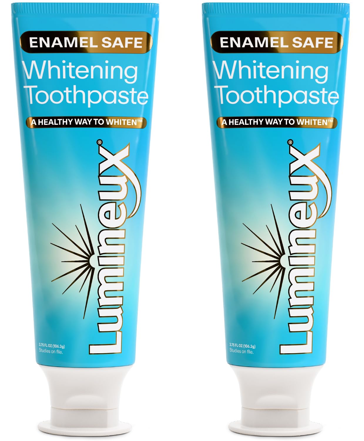 Lumineux Teeth Whitening Toothpaste 2 Pack – Peroxide Free, Enamel Safe, Fluoride Free, No Alcohol | Dentist Formulated 3.75 Oz