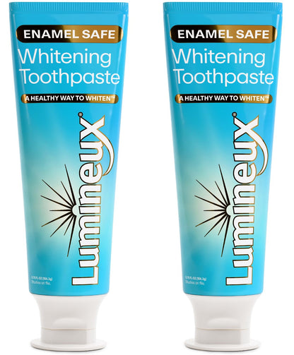 Lumineux Teeth Whitening Toothpaste 2 Pack – Peroxide Free, Enamel Safe, Fluoride Free, No Alcohol | Dentist Formulated 3.75 Oz