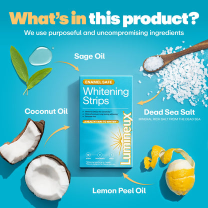 Lumineux Peroxide-Free Whitening Kit | 7 Treatments + Mouthwash, Toothpaste & Bamboo Brush