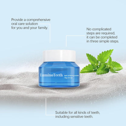 Lumino Teeth™ Teeth Whitening Deluxe Powder | Natural Whitener | Breath Freshness | Fluoride-Free