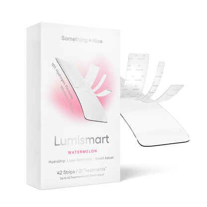 Something Nice Lumismart Whitening Strips – Dentist-Designed, Enamel Safe, 42 Treatments, Watermelon for Sensitive Teeth