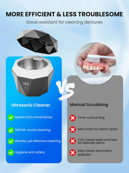 15W Ultrasonic Retainer Cleaner – 2x2000mAh Battery | LUMYSPACE 43kHz UVC