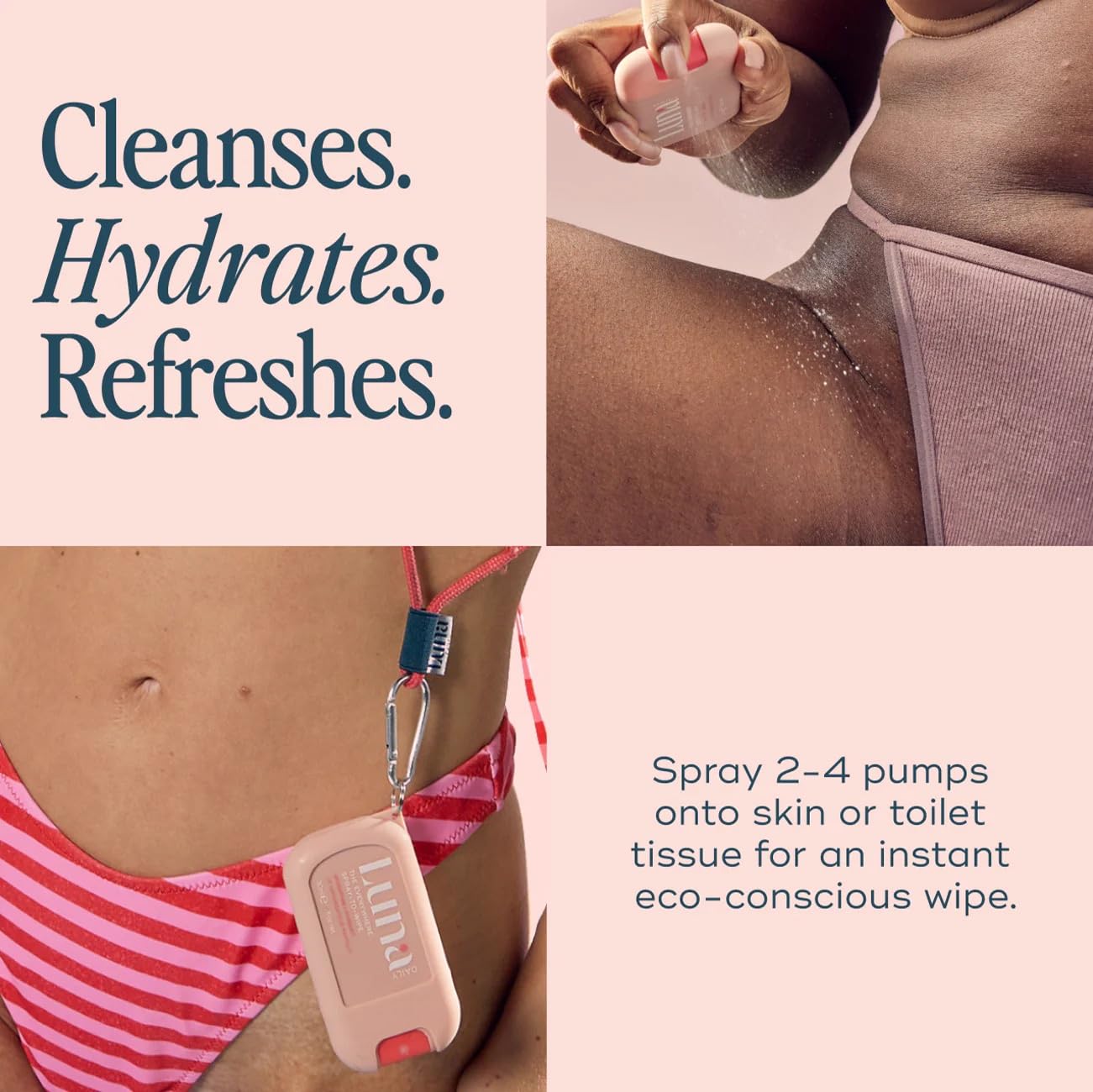 Luna Daily Body Cleansing Spray | Hydrating pH-Balanced Feminine & Body Mist (30ml)