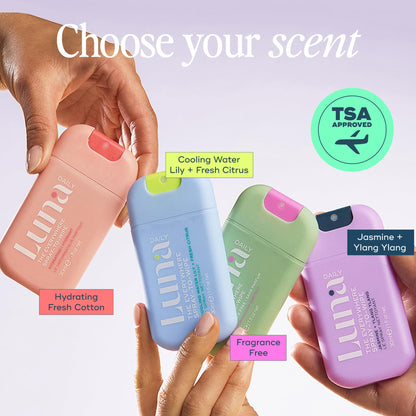 Luna Daily Mini Body Cleansing Spray — pH-Balanced, Hydrating, Odor-Control, Jasmine & Ylang Ylang (30ml)