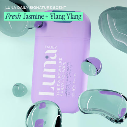 Luna Daily Mini Body Cleansing Spray — pH-Balanced, Hydrating, Odor-Control, Jasmine & Ylang Ylang (30ml)