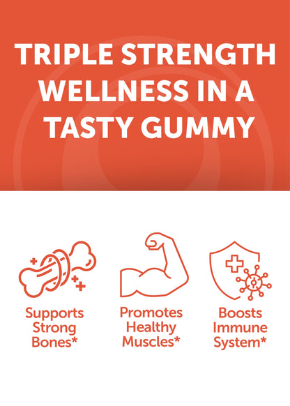 Lunakai USA Calcium Gummies with Magnesium, Zinc, Vitamin D3 & K2 – 60ct
