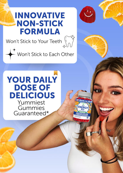 Lunakai Energy Gummies – USA Made Vegan B12 (3000 mcg) 60ct
