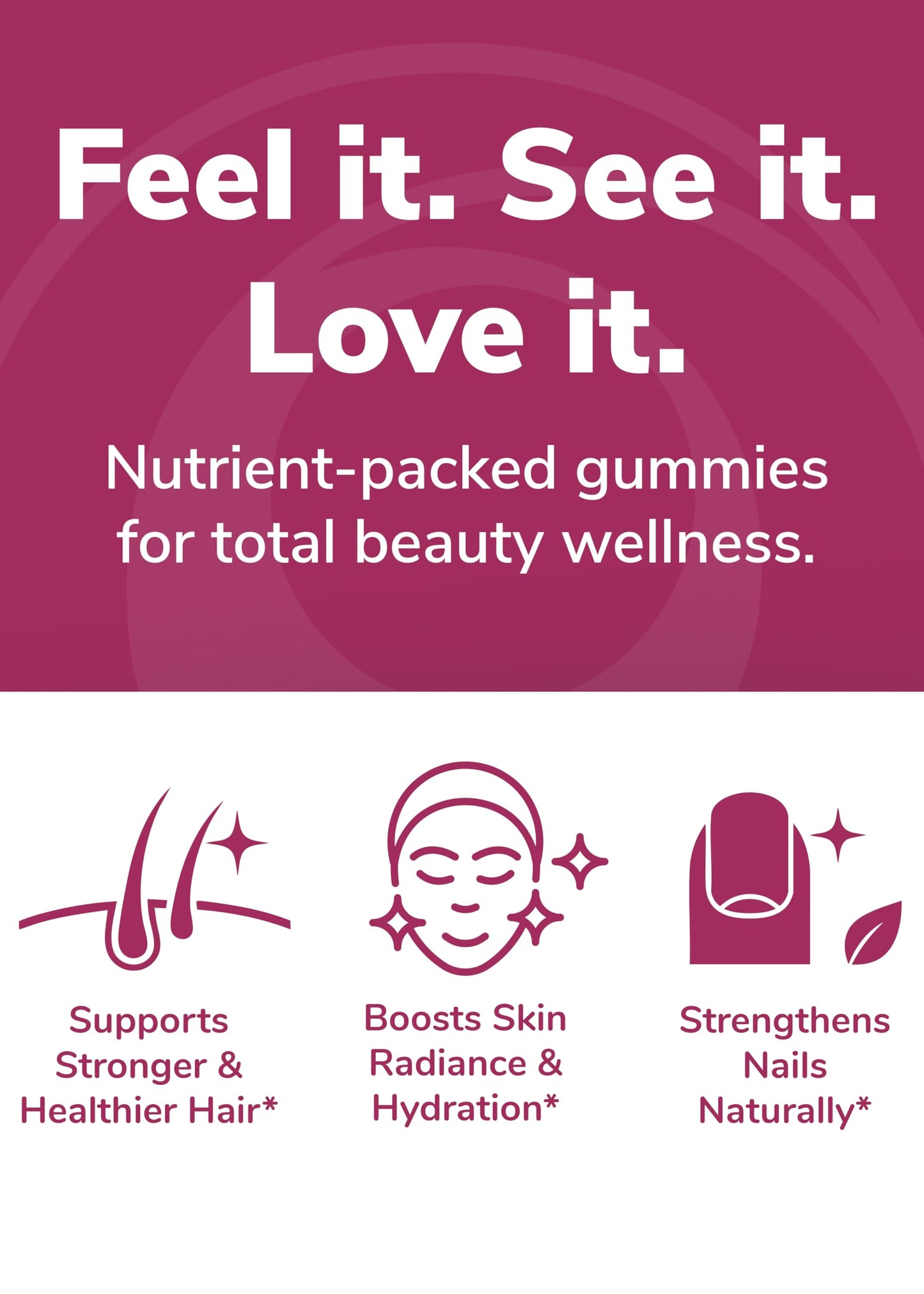 Lunakai USA Made Hair Gummies – Biotin, Zinc & Horsetail | Hair Growth Vitamins 60ct